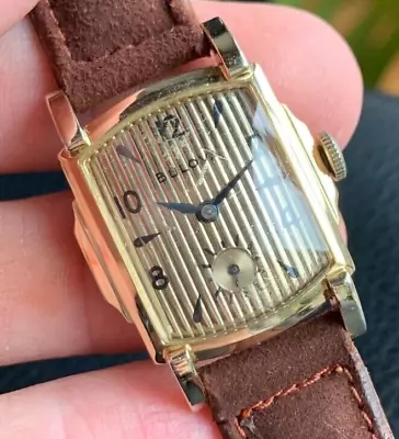 1950 Bulova  Academy Award Z  10BM 21 Jewels 10BM 10K Gold Filled Art Deco Watch • $249