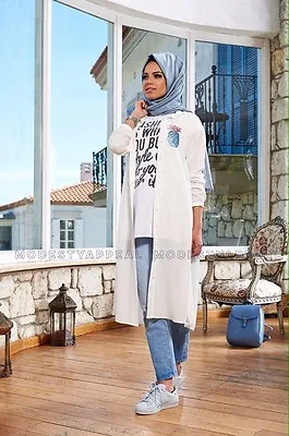 Acelya Tunic - White Islamic Women Long SleeveTunic Top High Quality • $25