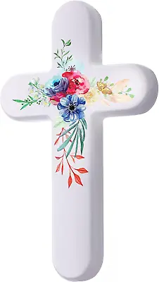 Wall Cross Wooden Crosses For Home Decor Wall Art Decorative Flowers (Flower) • $29.99