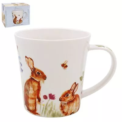 Ceramic Mug Feather & Fur Bunnies 275ml Drink Fine China Drinking Coffee Cup • £8.50