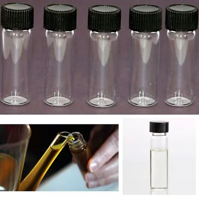 50 Mini Clear Glass Vial Bottles Cap 2 3/16 Tall 6 ML Gold Panning Prospecting • $20.09