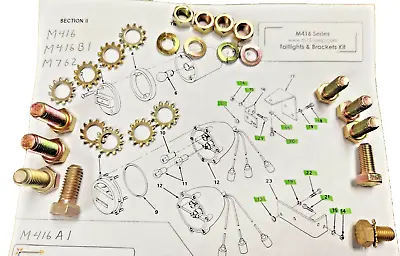 M416 M762 M101 M105 Trailer - Early M Series Taillight - Hardware Kit • $14