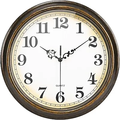 Wall Clock Battery Operated Silent Non-Ticking Vintage Wall Clock For LivingRoom • $19.99