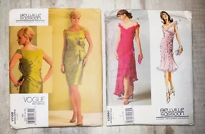 Lot Of Vogue Patterns V1108 V2880 Misses Dress Bellville Sassoon-Designer Uncut • $44.44