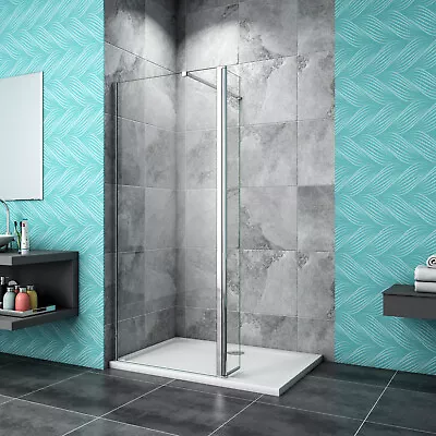 Wet Room Walk In Enclosure Shower Screen With Flipper 8mm NANO Easy Clean Glass • £97.99