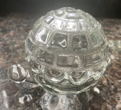 Vintage Anchor Hocking Clear Glass Turtle Trinket Box Bowl 4.5” Shell Lid USA • $16.99