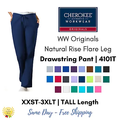 Cherokee Workwear Originals Flare Leg Drawstring Scrub Pant | 4101 TALL • $19.98