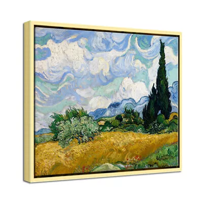 Canvas Print Van Gogh Painting Repro Pic Wall Art Home Decor Wheat Field Framed • $11.99