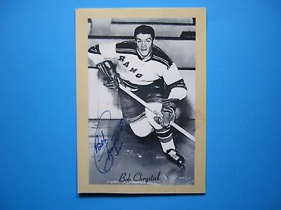 1950's 1960`s Nhl Hockey Photo Bob Chrystal Autograph Auto New York Rangers • $29.99