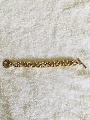 Victoria's Secret VS Goldtone Chain Link Crystal Bracelet Toggle Angel Charm • $20