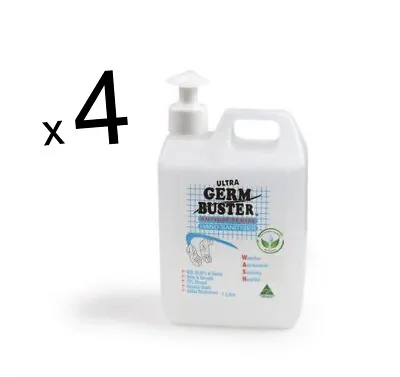 4 X Sanitiser Gel (1L With Pump) - CARTON PRICE BULK BUY • $47