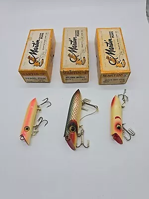 Three (3) Martin Wood Salmon Lures In Boxes • $10.50