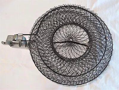 Vintage NOS Collapsible Metal Wire Live Bait Fish Net Basket Cage C-Clamp Holder • $49.95