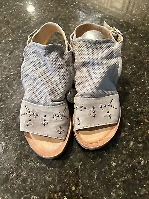 Miz Mooz Leather Ankle-Strap Sandals Fifi Glacier 38 • $9.99