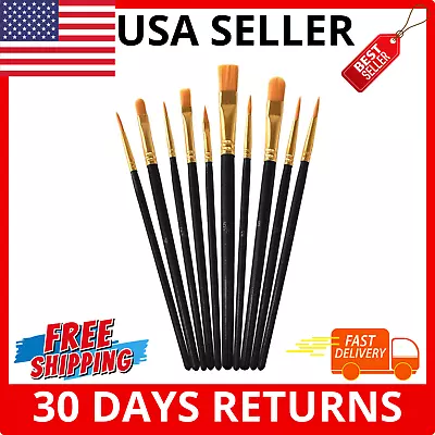 10 Pcs Miniature Model Paint Brushes Set Small Detail Art Brush Acrylic Painting • $9.85