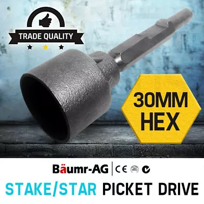 BAUMR-AG Gouge Jackhammer Bit Chisel 30mm Hex Star Picket Stake Post Driver  • $55