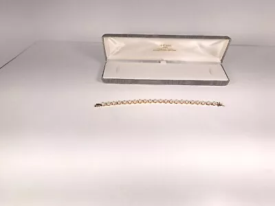 Vintage 7 Inch Bracelet. 18KT Gold Over Sterling Silver-Genuine Cubic Zirconia  • $15