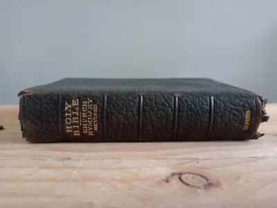 Revised Church Hymnary Oxford Holy Bible 1943 Persian Morocco Silk Leather Bound • £7