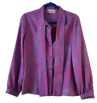 Vintage Lanvin Pastel Multicolor L/S Button Up Blouse ~ Size 12~ NWT • $110