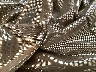 1..25 Yards Hologram Foil Silver/gold Metallic Shiny Slight Stretchy Remnant New • £4