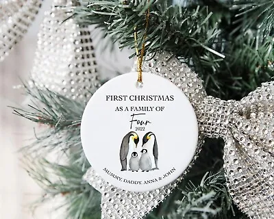 Personalised First Christmas As A Family Of Four Decoration Christmas Gift • £5.99