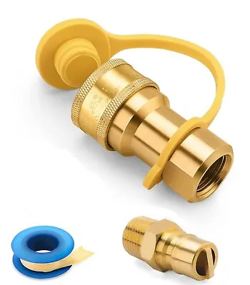 1/2  QDD LP Gas Quick Connect Fittings With Male Insert Plug Natural Gas Propan • $15.58