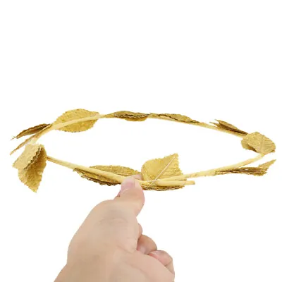 Gold Leaves Laurel Wreath Garden Headband Head Piece Crown Tiara Fancy Dress • £5.57