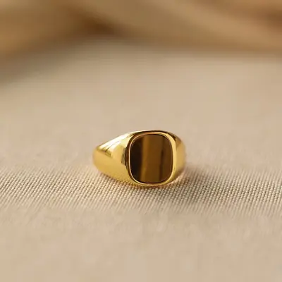 Tigers Eye Signet Pinky Ring Men's Jewelry In 18K Yellow Gold Over Sizes 8-17 • $199.99