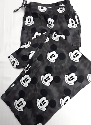 DISNEY Men's Pajama Pants Cotton Black & White All Over Print MICKEY MOUSE 4XL • $27.99