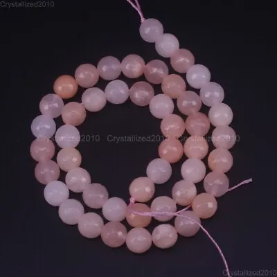 Faceted Natural Pink Aventurine Gemstone Round Beads 6mm 8mm 10mm 12mm 14mm 15  • £6.98