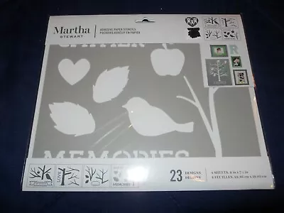 MARTHA STEWART Adhesive Paper Stencils Nature Theme 23 Designs BRAND NEW • $7.99