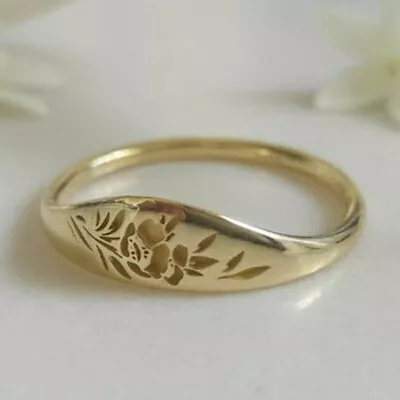 Personalized Women 925 SilverGold Rings Flower Shaped Jewelry Size 6-10 • £3.22