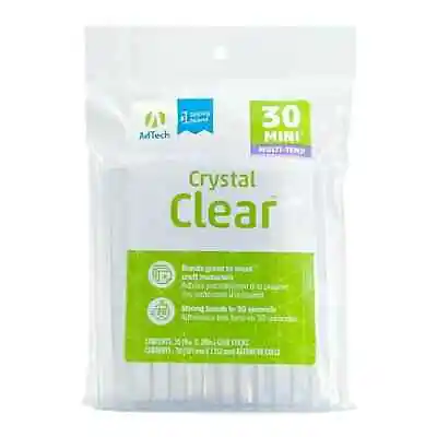 Adtech Crystal Clear Hot Glue Sticks Mini Size Pack Of 30 28 Dia And 4” Long • $5.37