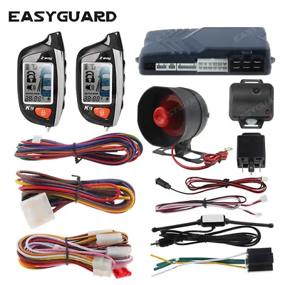 EASYGUARD 2 Way Car Alarm System Remote Start Turbo Timer Shock Sensor Lcd Play • $93.81