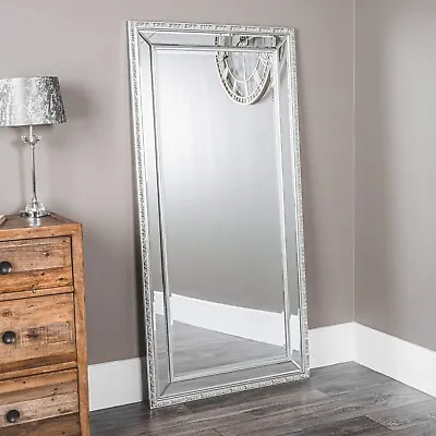 HALF PRICE New Marlebone Full Length Silver Leaner Mirror BELFAST COLLECTION • £89