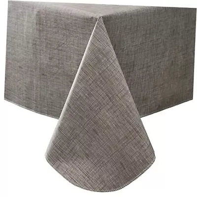  Vinyl Tablecloth With Flannel Backing 60 X 102 Inch (8-10 Seats) Premium Gray • $40.88