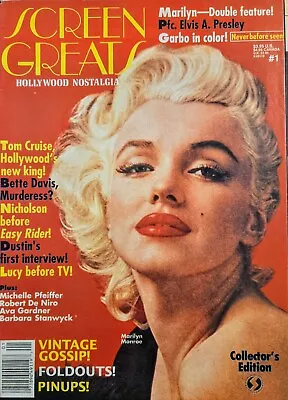 SCREEN GREATS MAGAZINE #1 AUGUST 1990 MARILYN MONROE W POSTER Pin-ups NL EXC!🔥 • $20