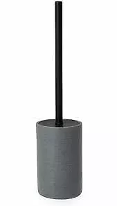 Grey Ridged Ceramic Soft-touch Free Standing Wc Toilet Brush And Holder Bathroom • £19.50