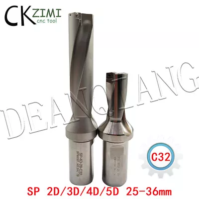 WC/SP/WD- 2D 3D 4D 5D Diameter 25-36mm Indexable U Drill CNC SP Type C32 Shank  • $35.20