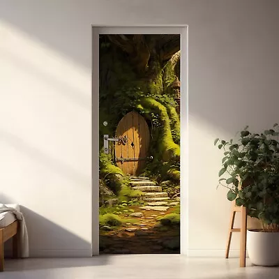 Fairytale 3D Door Decal For Kids Room Magic House On Green Tree Door Sticker • $69.99