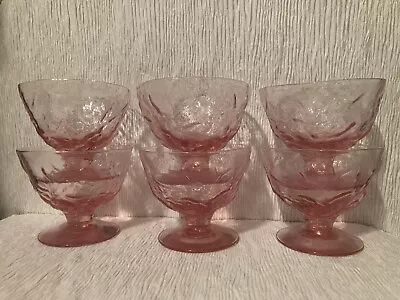 Anchor Hocking Pink Lido Milano SHERBET Crinkled Glasses Driftwood Seneca Bumpy • $39