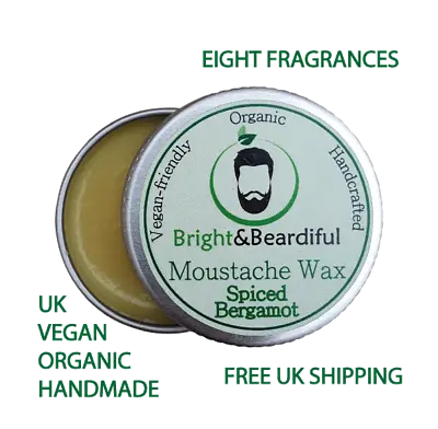 £4.15 • Buy Strong Hold Moustache Wax, Organic, Vegan, Beard Wax, Tache Styling Wax 15ml