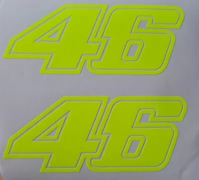 2 X ROSSI 46 Decal Sticker Valentino Rossi Vr46 Flourescent Yellow 46 X 2  • £3.49