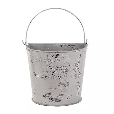 LITTON LANE Bucket Planter Metal Farmhouse Style Distressed White Dual Display • $39.09