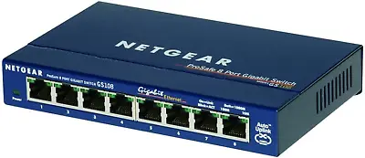 GS108 Prosafe 8-Port Gigabit Switch Blue • $105.38