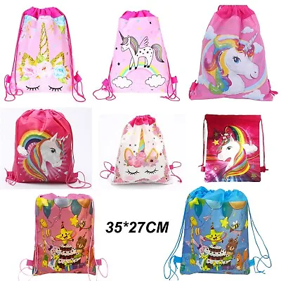 Children Unicorn Drawstring PE Bag Swimming School Boy Girl Gym Sports Party • £2.94