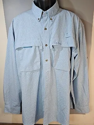 L.L Bean Buzz Off Insect Repellent L/S Beater Button Up Fishing Shirt Mens Sz Lg • $6.99