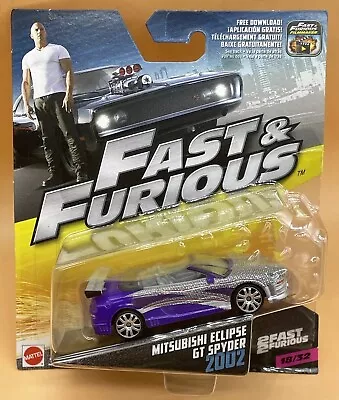 Fast Furious '02 Mitsubishi Eclipse Spyder RARE Mattel New 2Fast2Furious 18/32 • $99.46