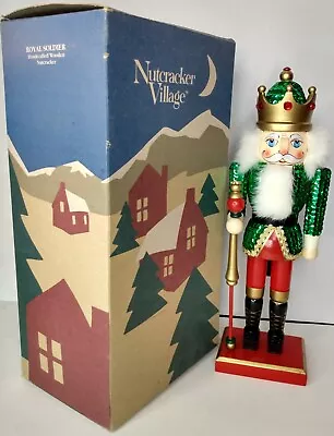 Vtg 90s Royal Soldier Nutcracker Village 13.5  840025 • $17.99