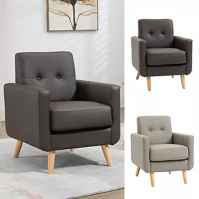 Modern Armchair Upholstered Fireside Chair W/ Tufted Back For Living Room • £94.99